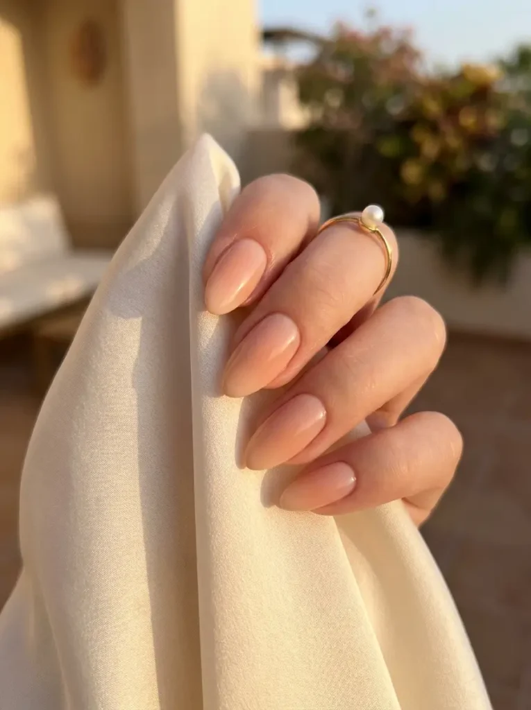 5. Soft Peach Gradient Nails