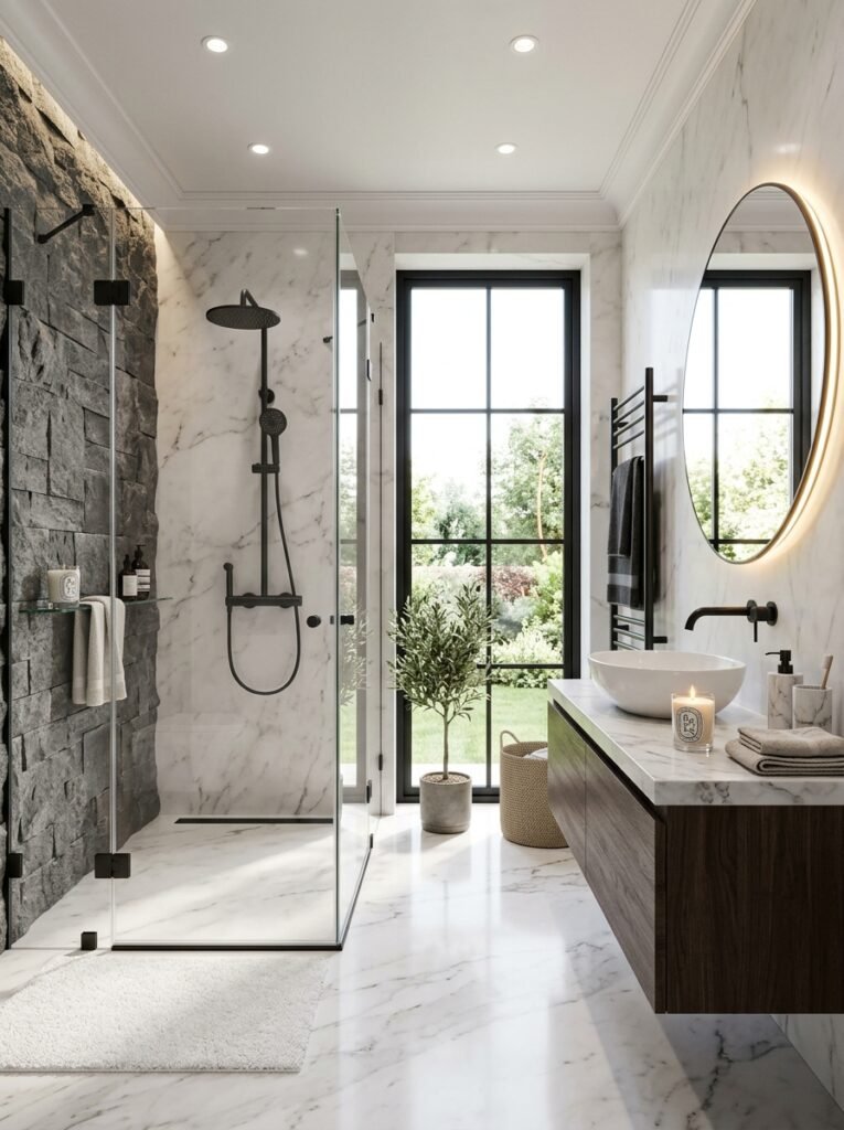 6. Use Frameless Glass Showers