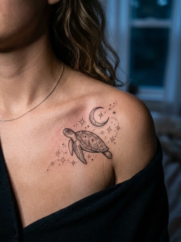 6: Moonlit Turtle Dream Tattoo