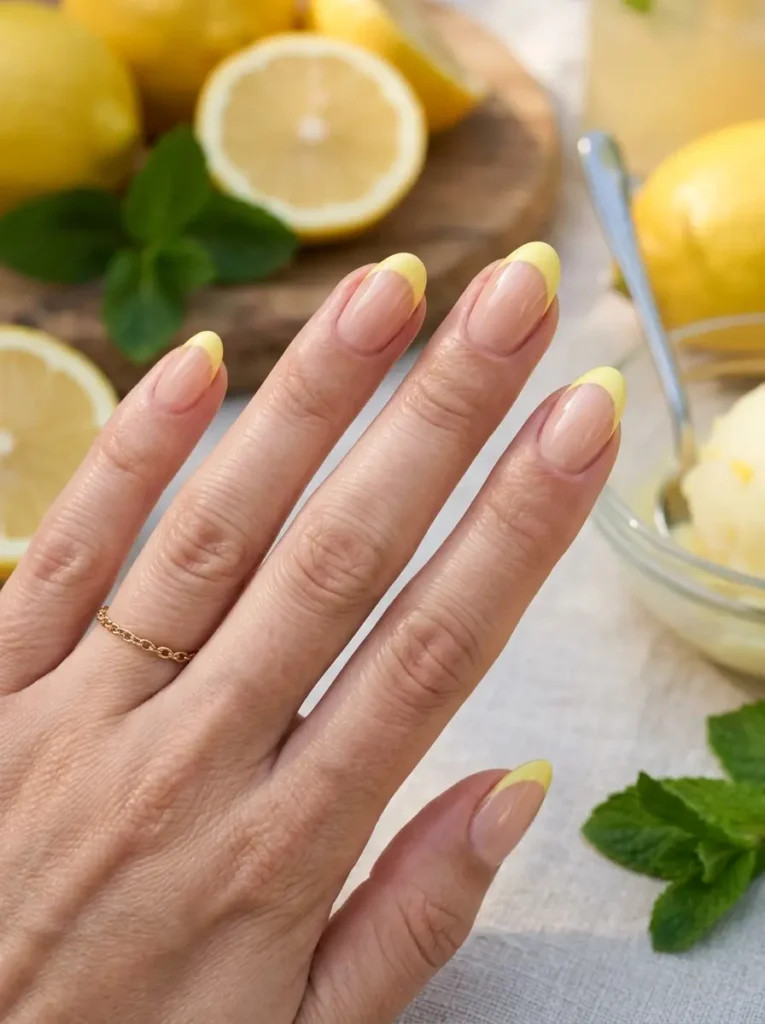 7: Lemon Sorbet French Tips