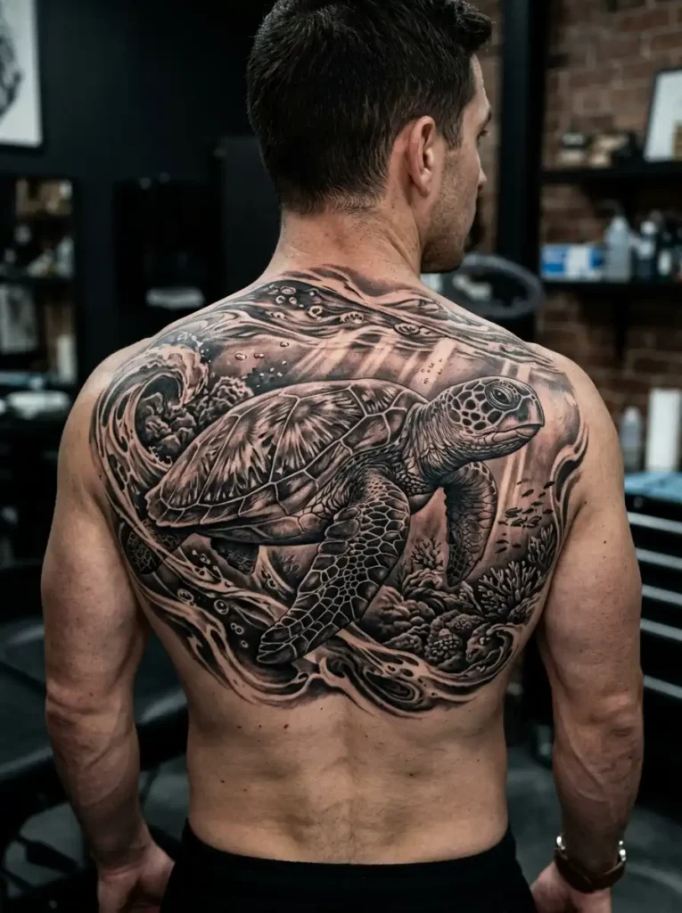 7: Realistic Sea Turtle Back Piece