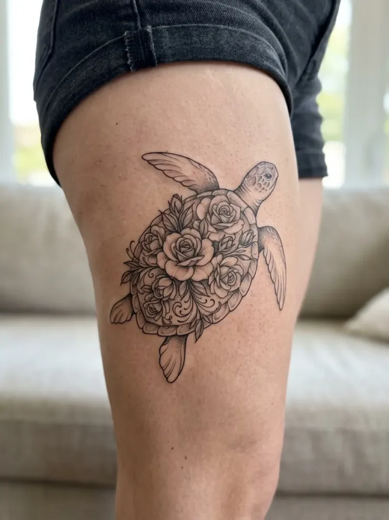 8: Floral Turtle Shell Design