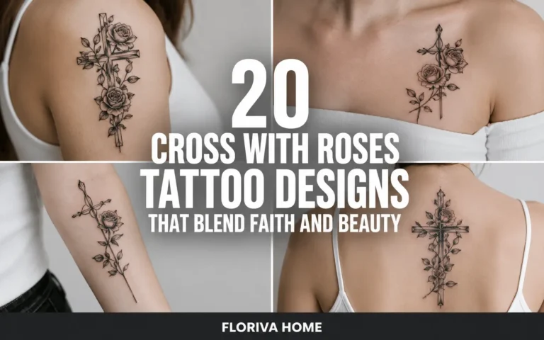 20 Cross With Roses Tattoo Designs That Blend Faith and Beauty