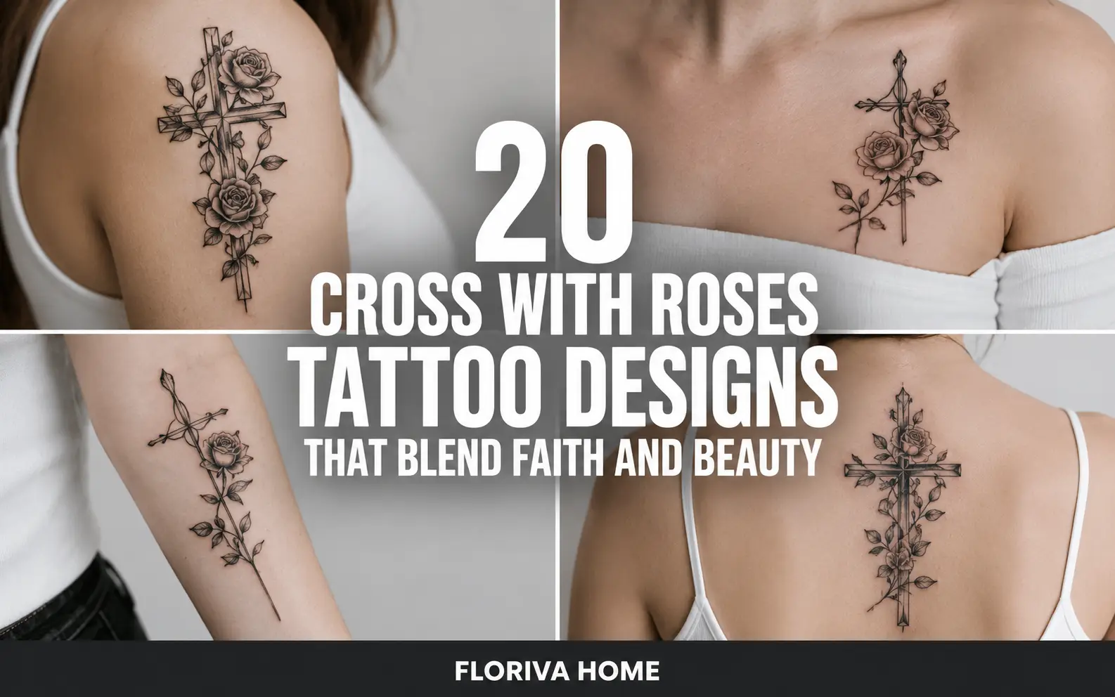 20 Cross With Roses Tattoo Designs That Blend Faith and Beauty