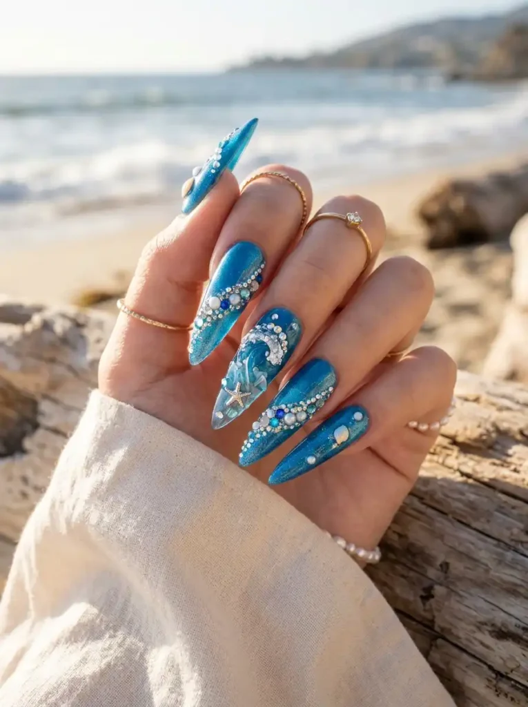 6: Ocean Blue Crystal Waves