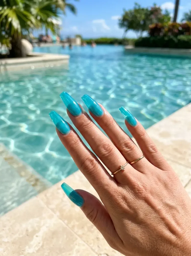 10: Blue Lagoon Jelly Nails