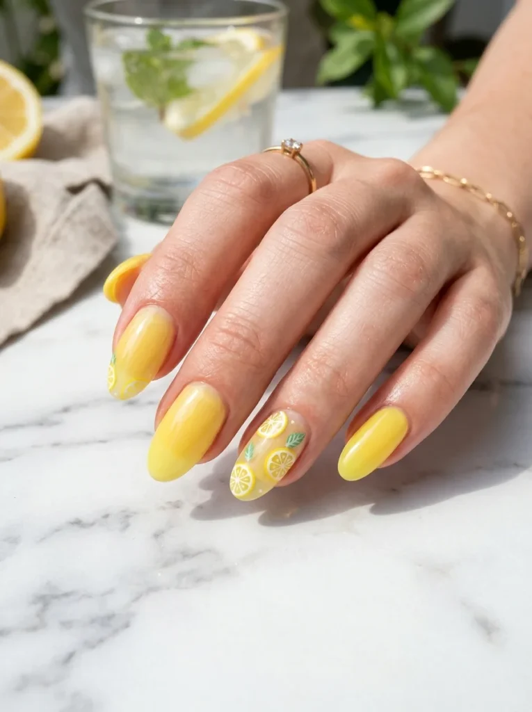 2: Lemon Sorbet Gloss Nails