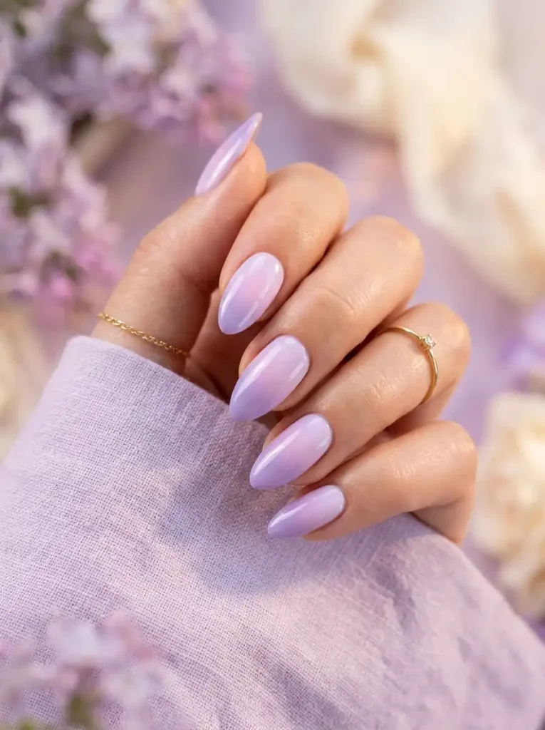 7: Lavender Aura Glow Nails