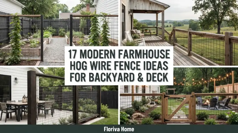 17 Modern Farmhouse Hog Wire Fence Ideas for Backyard & Deck