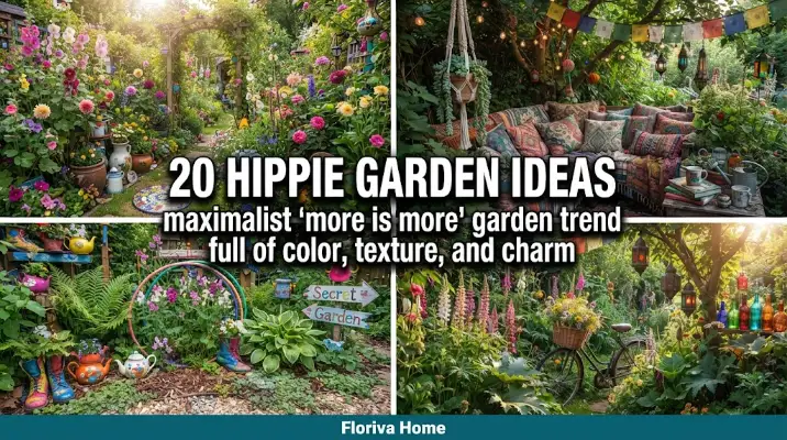 20 Hippie Garden Ideas (Maximalist "More Is More" Garden Trend) Full of Color, Texture, and Charm