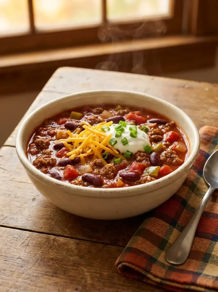 1. Classic Homestyle Beef Chili