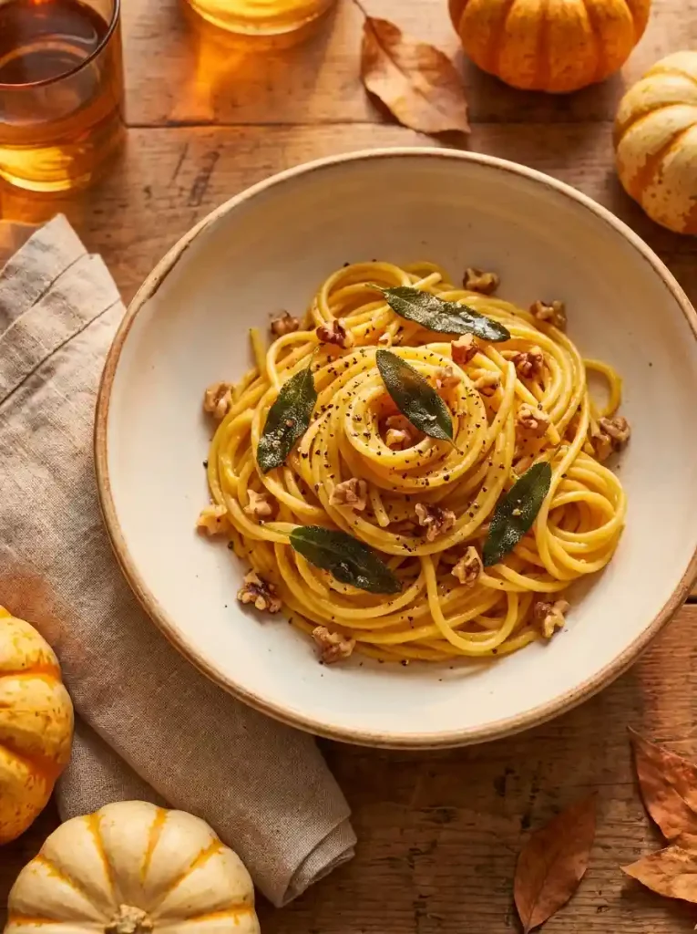 1. Creamy Pumpkin Parmesan Pasta