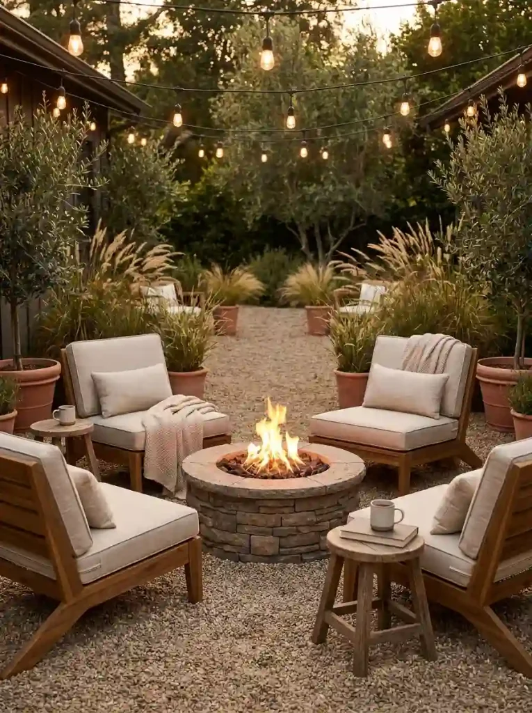 1. Curve the Seating Around the Flames