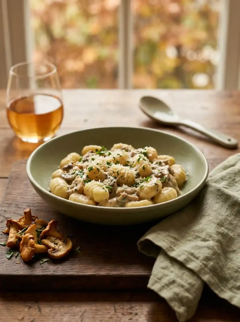 10. Creamy Garlic Mushroom Gnocchi