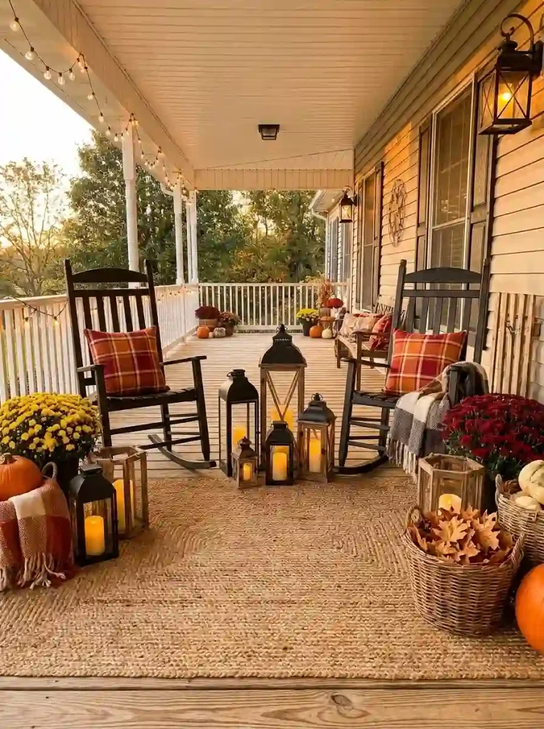 10. Layered Front Porch Lantern Clusters