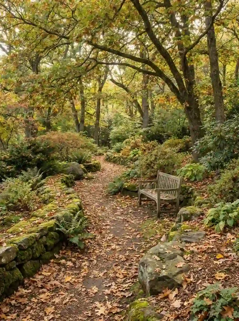 10. Natural Woodland Garden With Fallen Leaf Texture