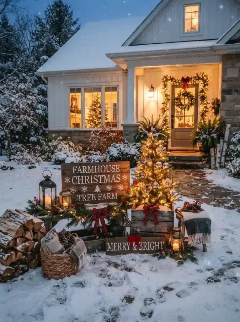 10. Rustic Wooden Christmas Welcome