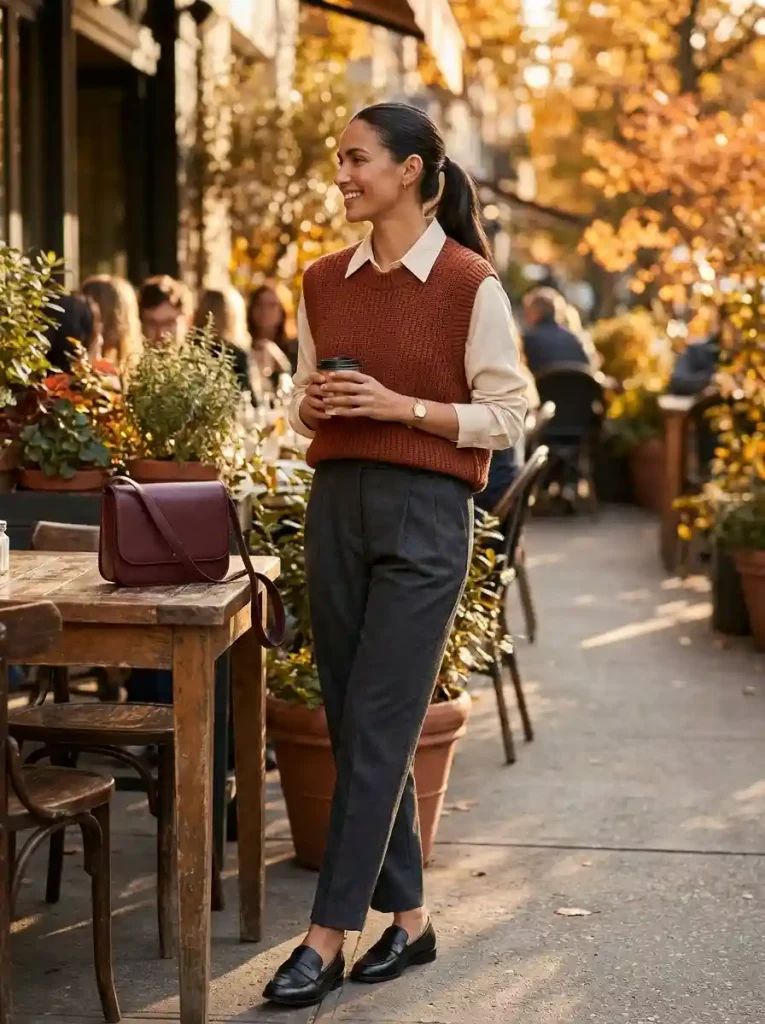 10. Sweater Vest & Pleated Trousers