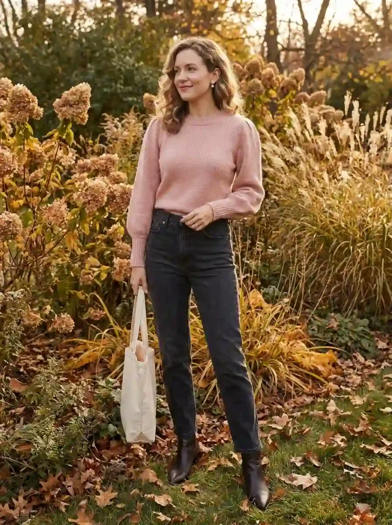 11. Feminine Puff-Sleeve Knit