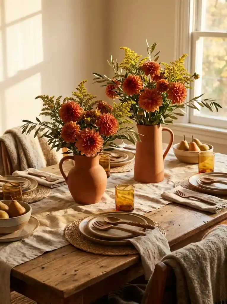 11. Terracotta Floral Pitchers