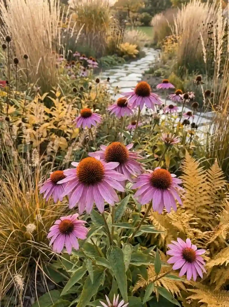 12. Coneflowers for a Natural Autumn Look