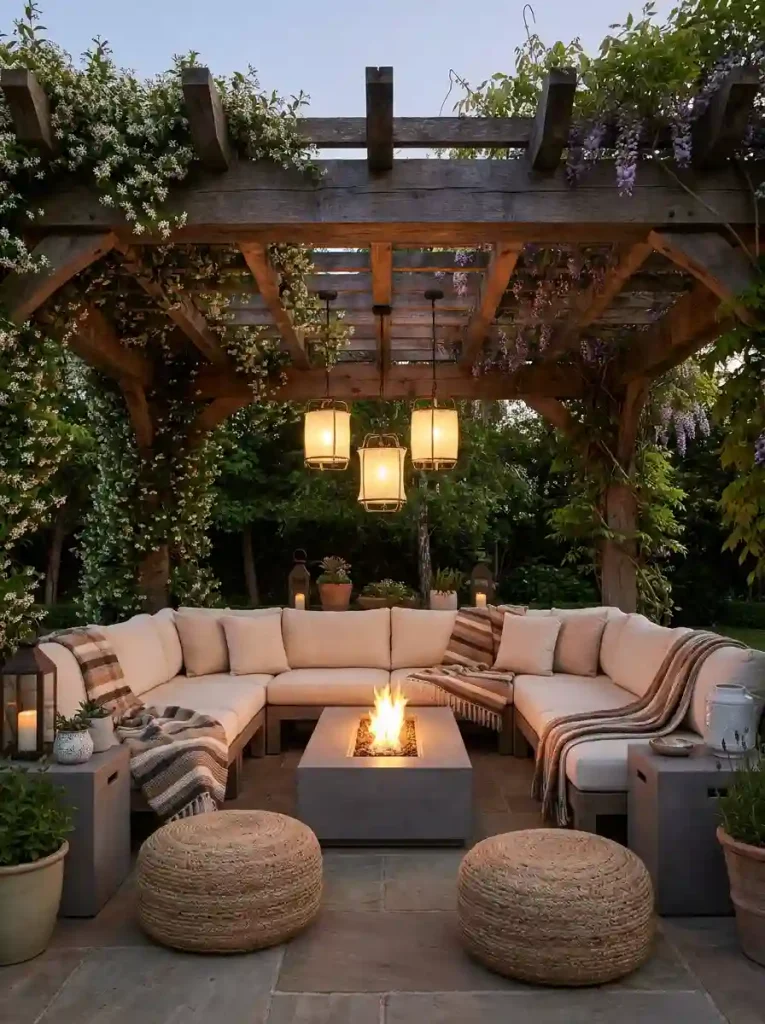 12. Create a Covered Fire Pit Lounge