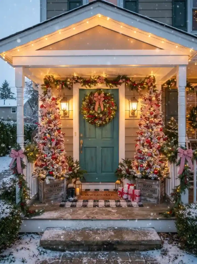 14. Christmas Tree Porch Pair
