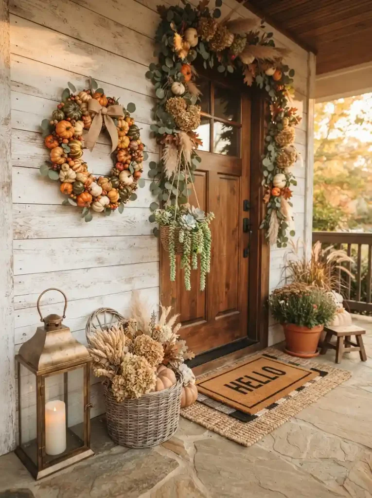 14. Mini Pumpkin Succulent Wreath Planter