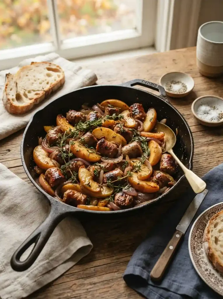 14. Savory Apple Sausage Skillet