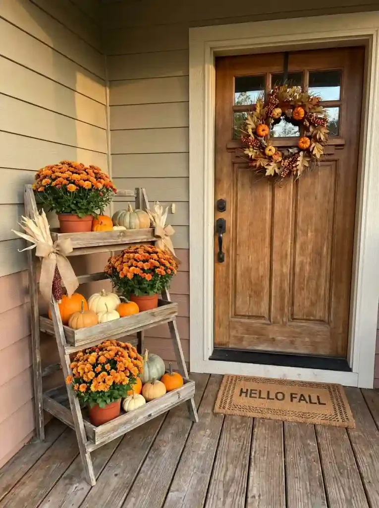 14. Tiered Stand Pumpkin Garden