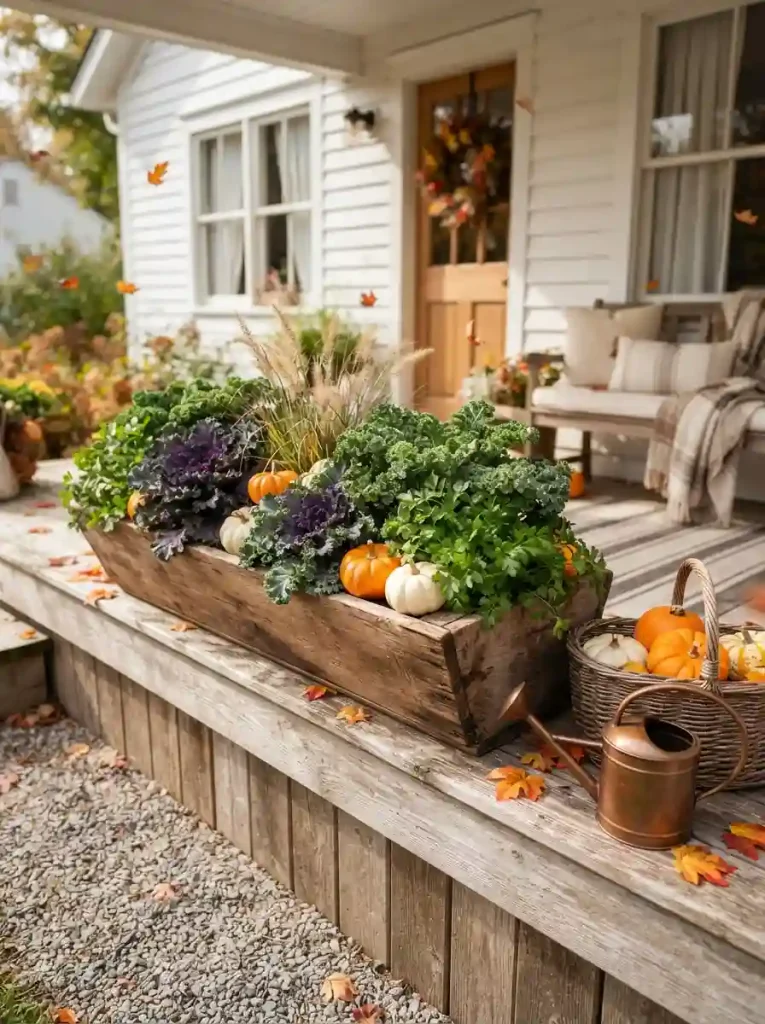 15. Edible Kale Pumpkin Trough