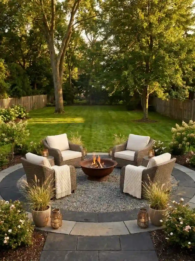 15. Frame the Fire Pit With a Stone Border