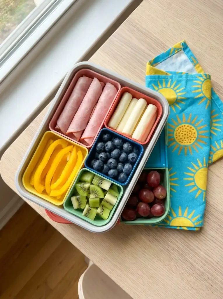 15. Rainbow Roll-Up Lunch