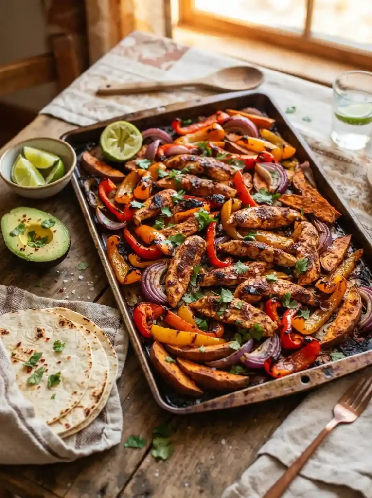 15. Roasted Chicken Fajita Sheet Pan