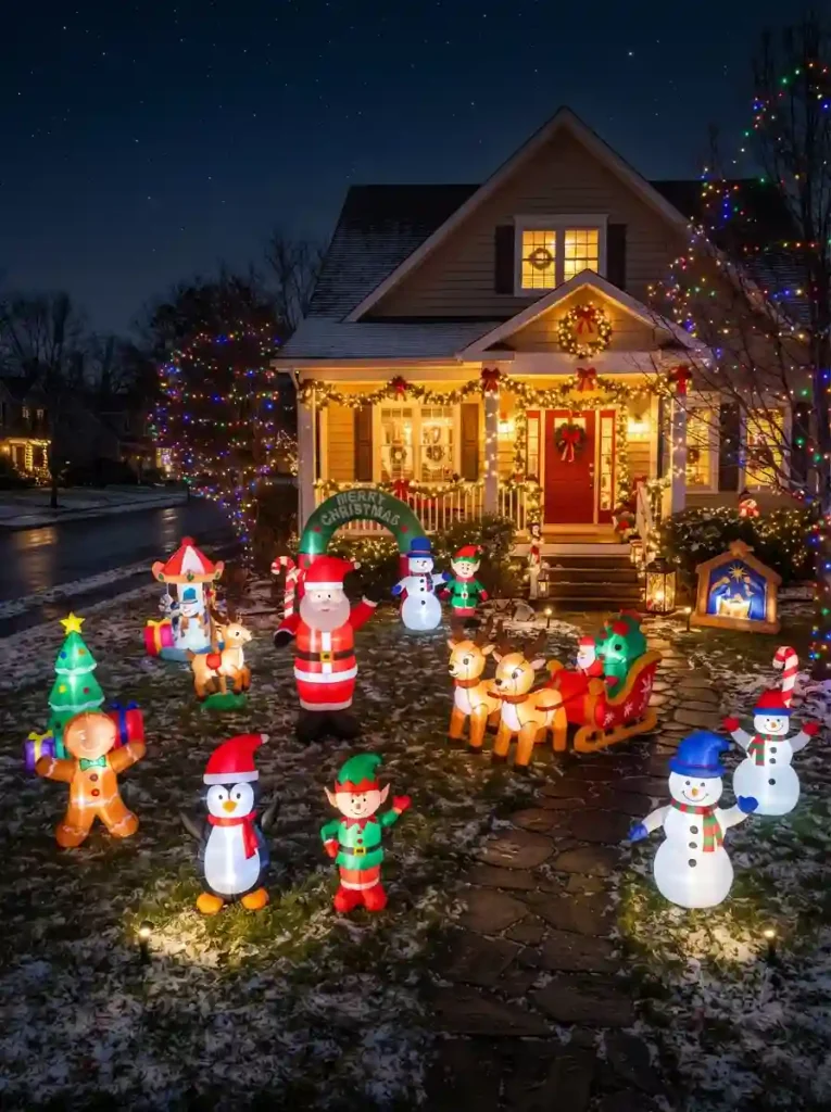 16. Cheerful Christmas Inflatable Scene