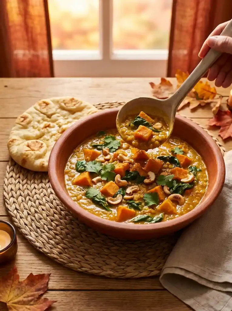 16. Creamy Sweet Potato Lentil Curry