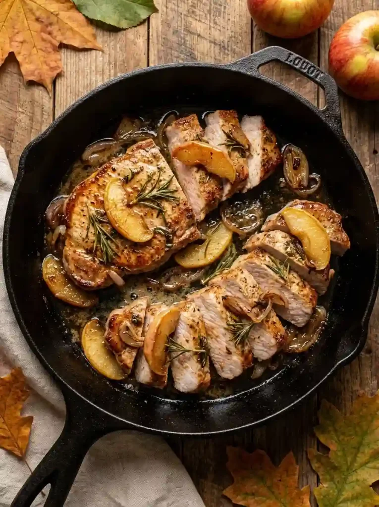 16. One-Pan Herb Butter Pork Chops with Apples