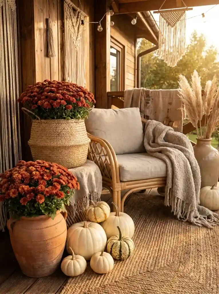 17. Boho Porch Harvest Nook