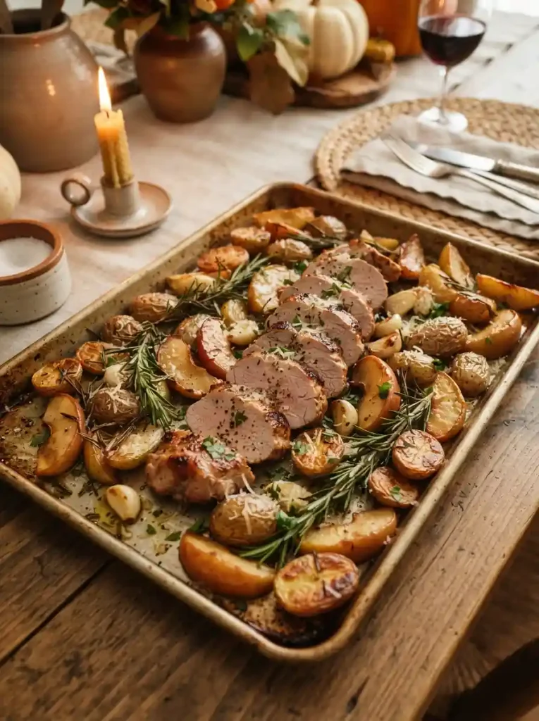 17. Garlic Parmesan Pork Tenderloin with Apples