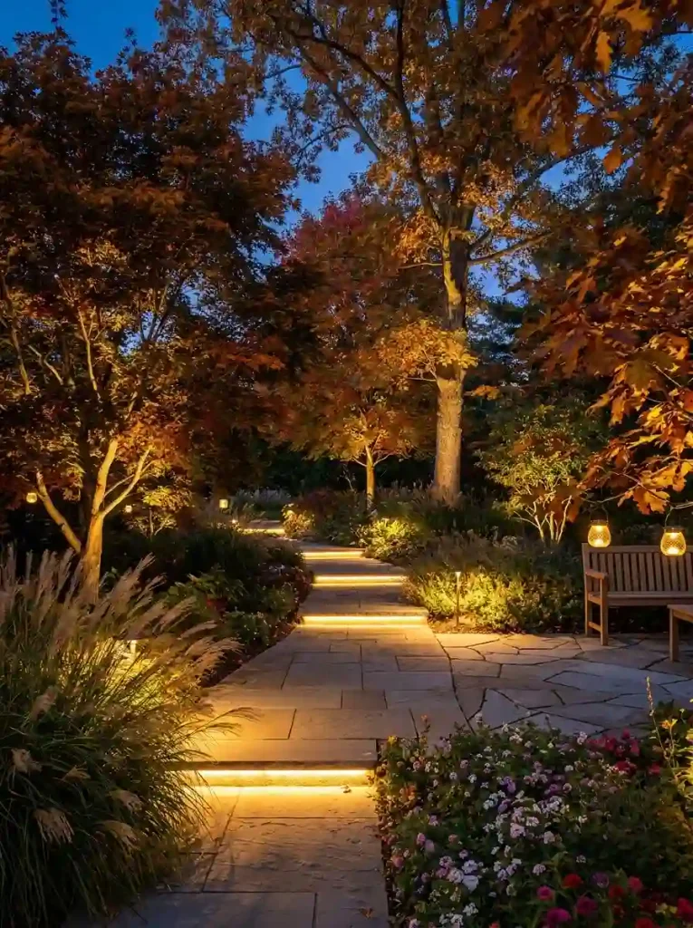 18. Evening Garden With Soft Landscape Lighting
