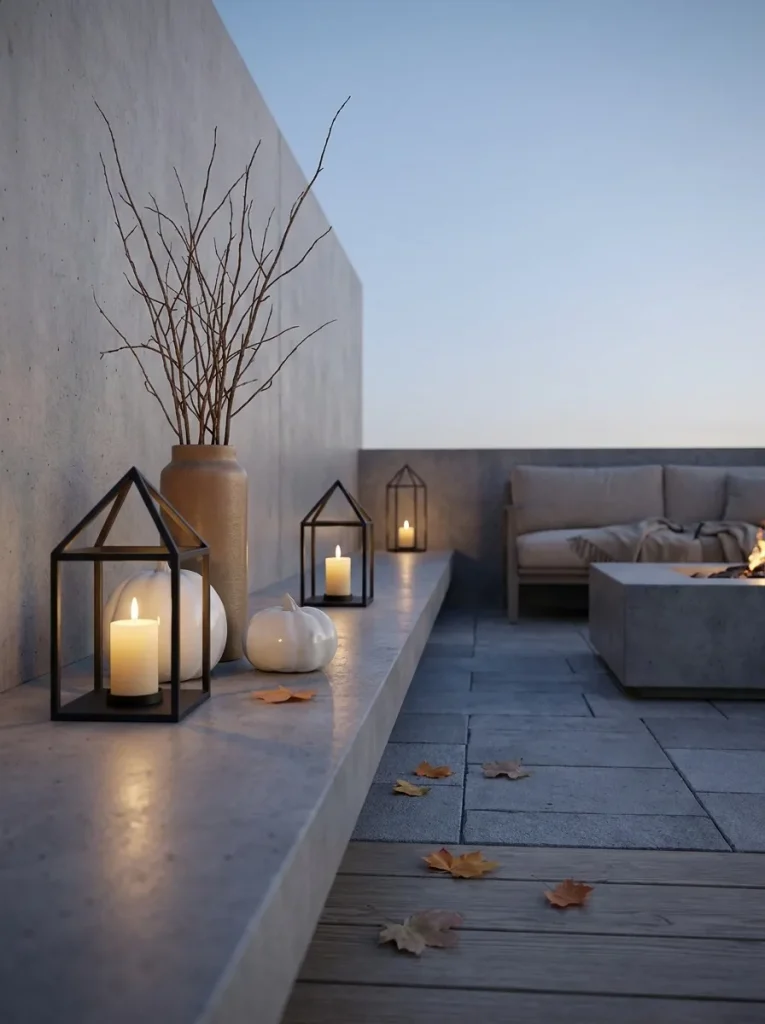 18. Modern Minimalist Fall Lantern Styling