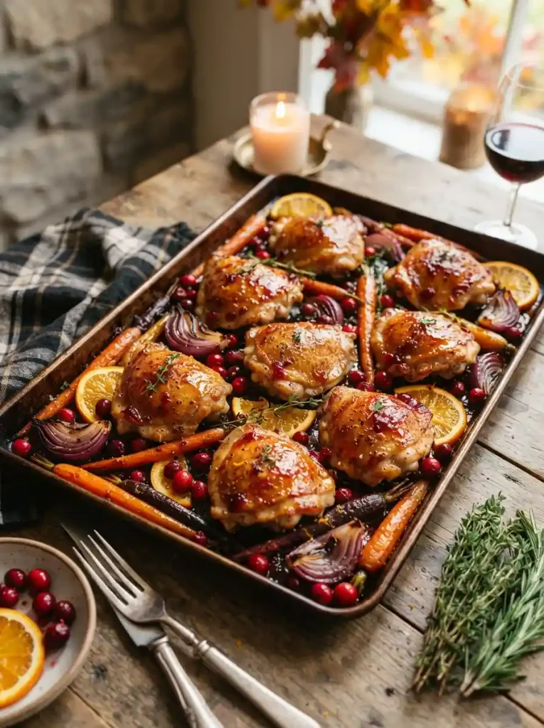 19. Cranberry Orange Chicken with Carrots