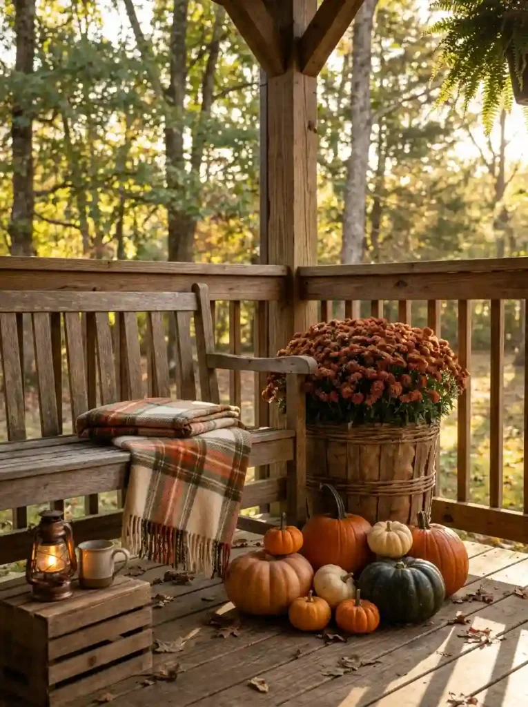 19. Layered Bench Harvest Display