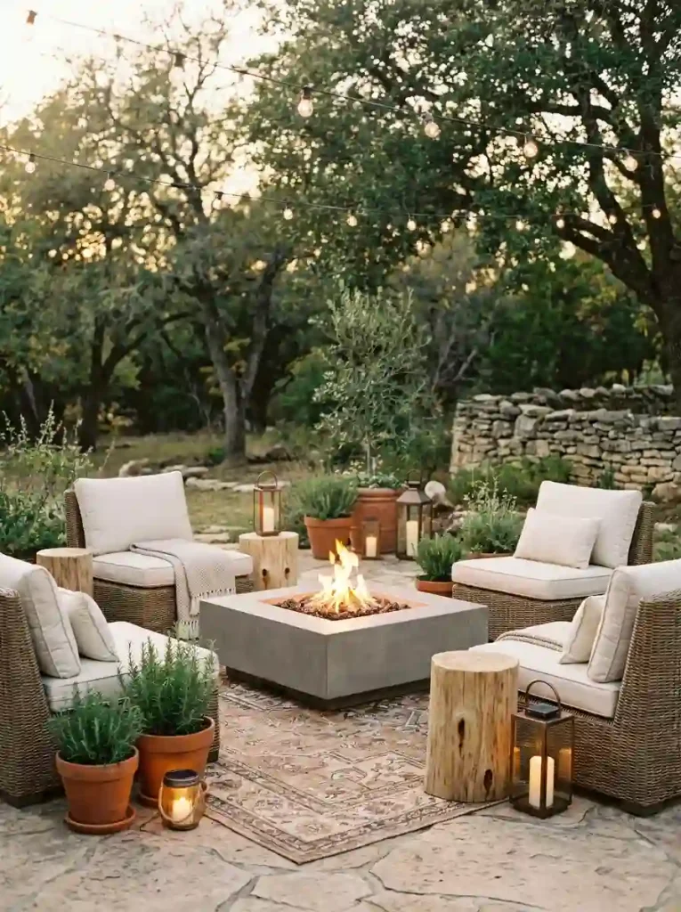 2. Layer an Outdoor Rug Underfoot