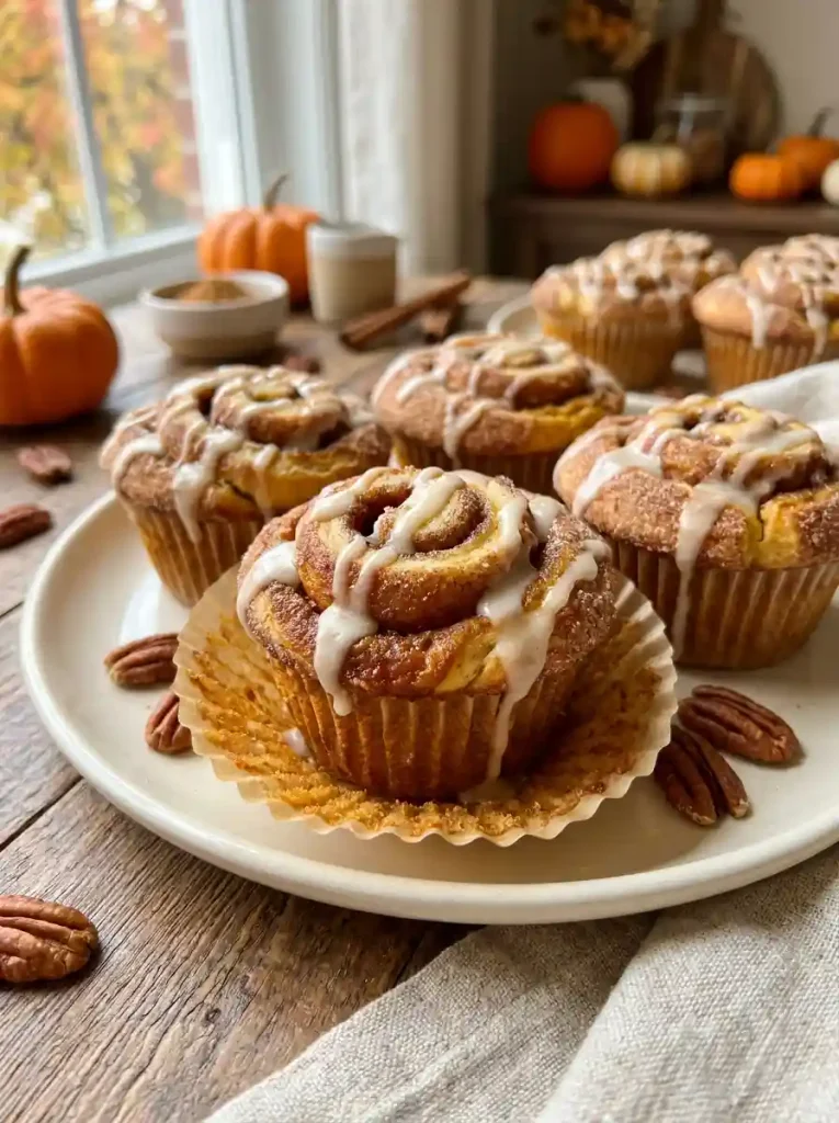 2. Pumpkin Spice Cinnamon Roll Muffins