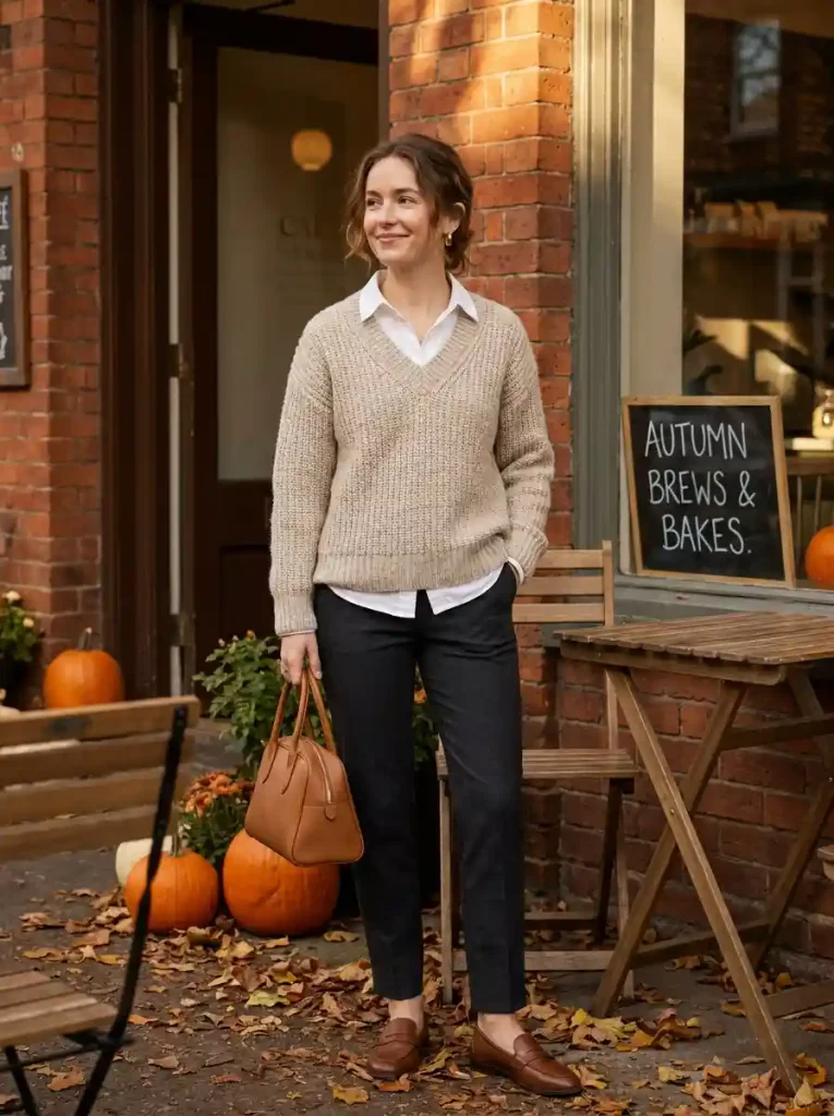 2. Relaxed V-Neck Comfort