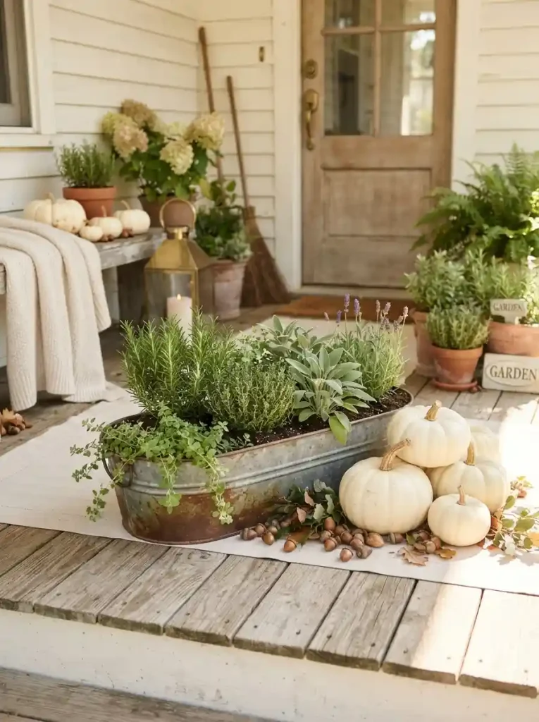 2. White Pumpkin Herb Garden