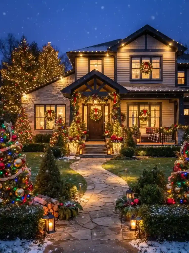 20. Grand Christmas Curb Appeal