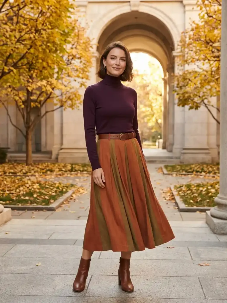 20. Luxe Fitted Sweater and Skirt