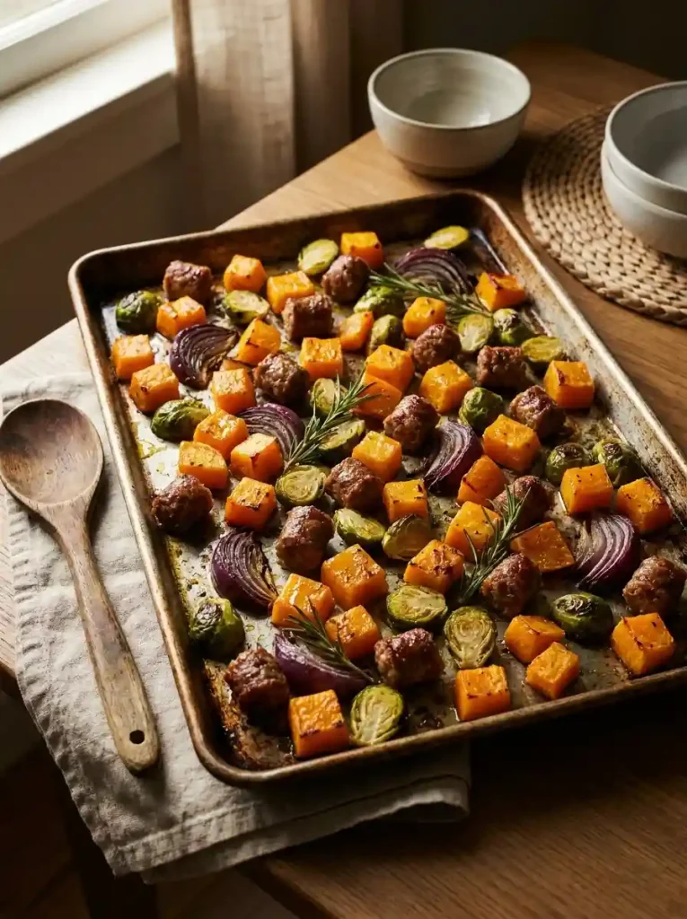 4. Butternut Squash and Sausage Sheet-Pan Dinner